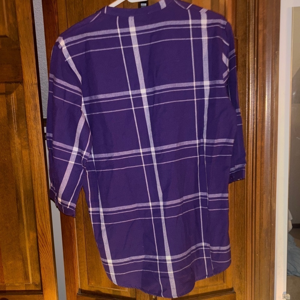 Purple Plaid Women's Top K-State University Wildcats - Picture 7 of 8